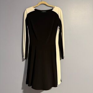 Ralph Lauren Black and White Long Sleeve Dress